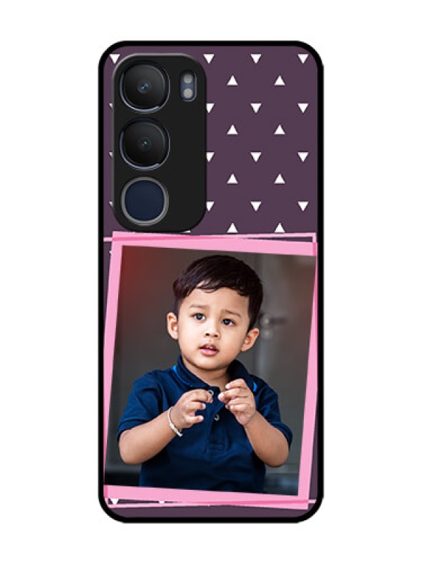 Custom Vivo Y19 Custom Glass Mobile Case  - Triangle Pattern Dotted Design