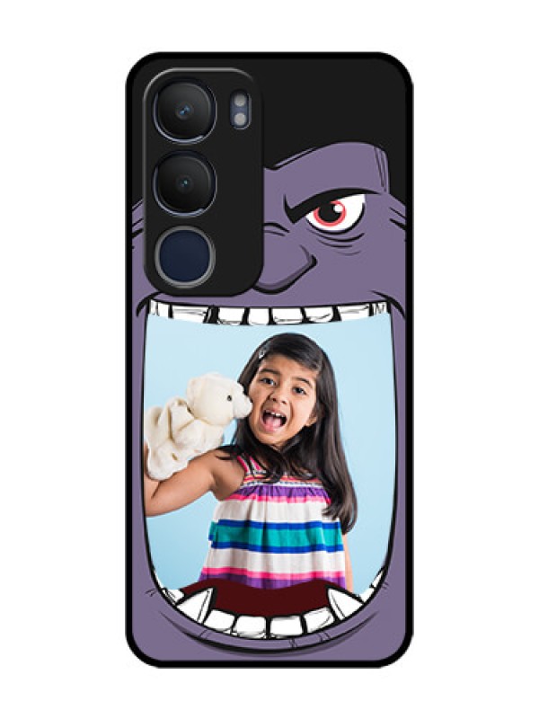 Custom Vivo Y19 Custom Glass Phone Case  - Angry Monster Design
