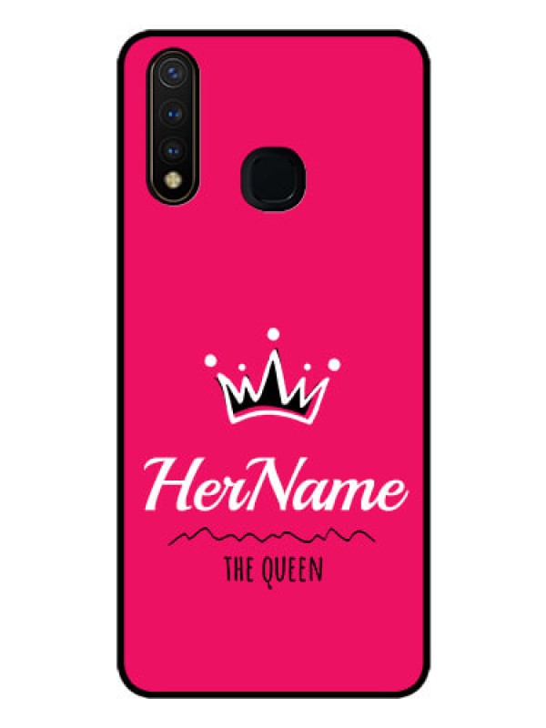 Custom Vivo Y19 Glass Phone Case Queen with Name