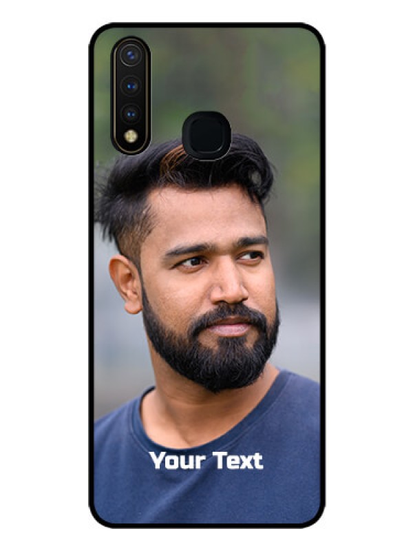 Custom Vivo Y19 Glass Mobile Cover: Photo with Text