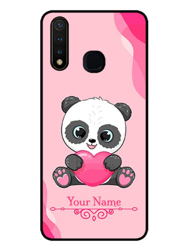 Custom Vivo Y19 Custom Glass Mobile Case - Cute Panda Design