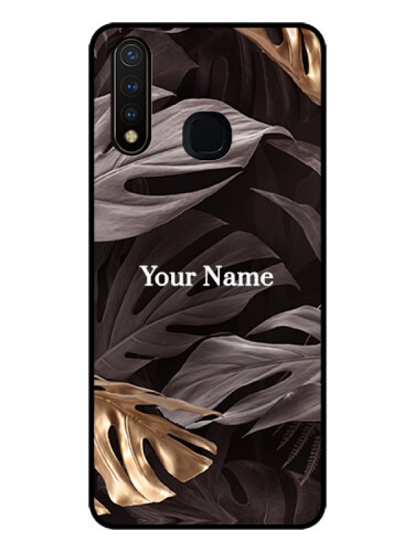 Custom Vivo Y19 Personalised Glass Phone Case - Wild Leaves digital paint Design