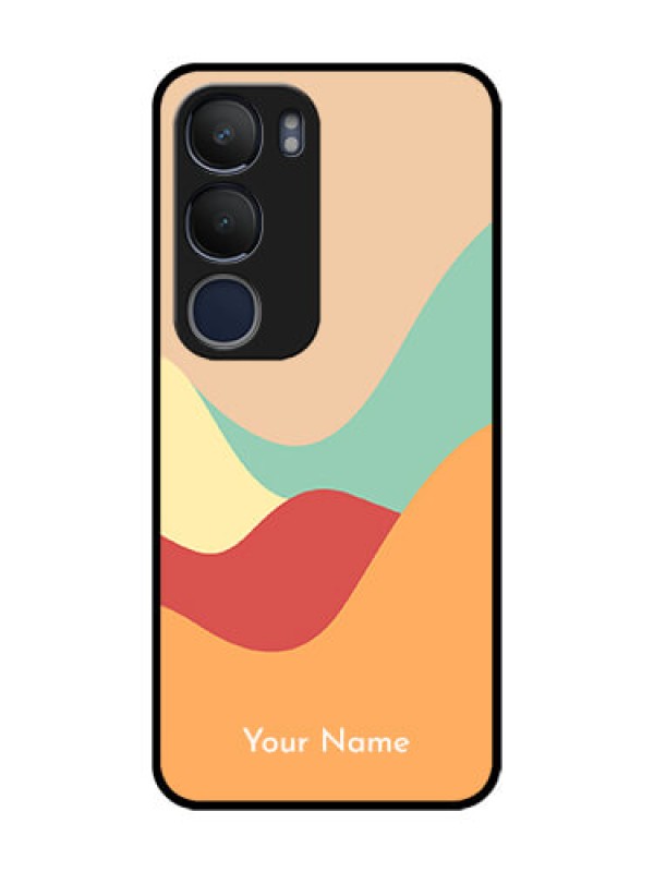 Custom Vivo Y19 Personalized Glass Phone Case - Ocean Waves Multi-colour Design