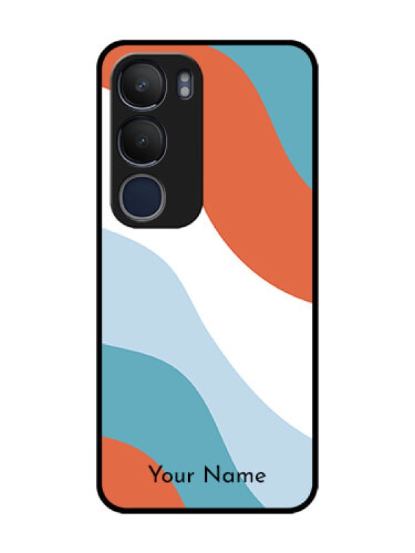Custom Vivo Y19 Custom Glass Mobile Case - coloured Waves Design