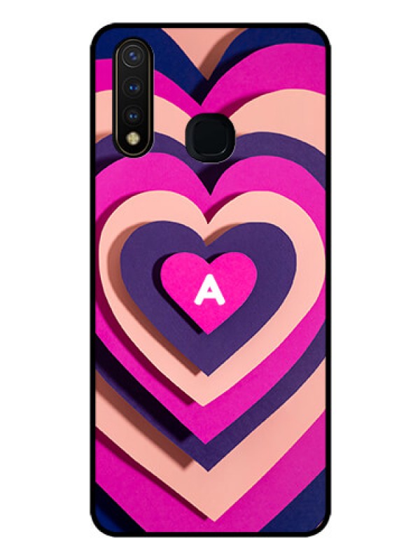 Custom Vivo Y19 Custom Glass Mobile Case - Cute Heart Pattern Design