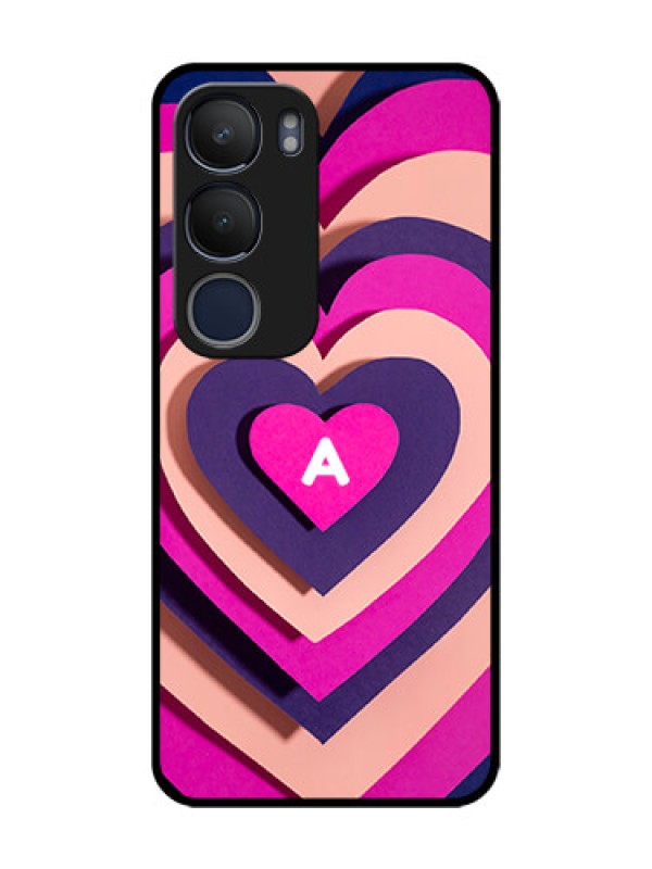 Custom Vivo Y19 Custom Glass Mobile Case - Cute Heart Pattern Design