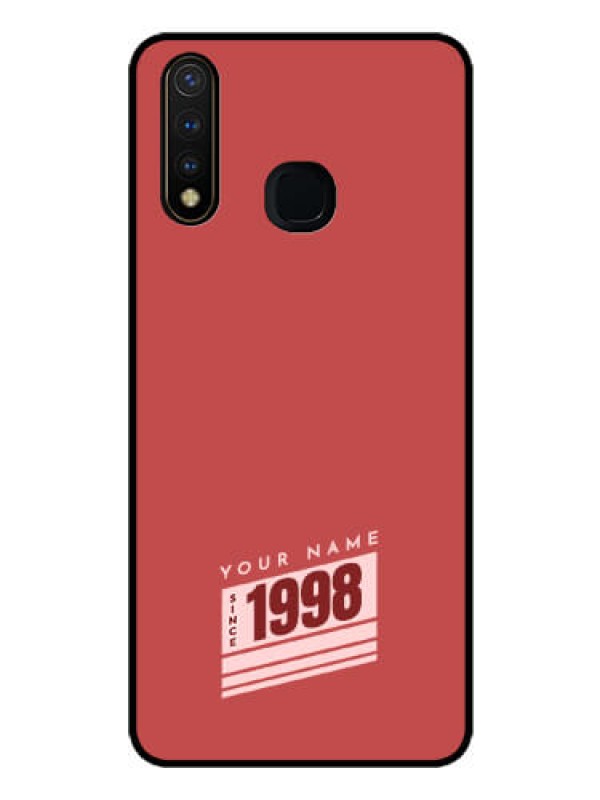 Custom Vivo Y19 Custom Glass Phone Case - Red custom year of birth Design