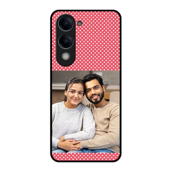 Vivo Y19e Custom Glass Phone Case - White Dotted Design