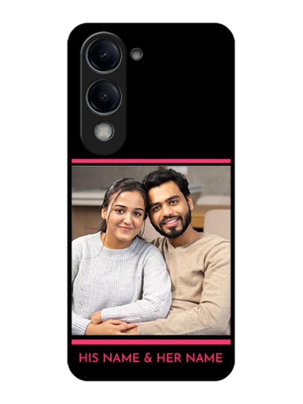 Custom Vivo Y19e Custom Glass Phone Case - With Add Text Design