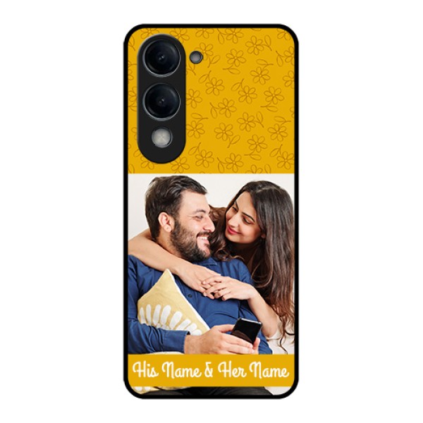 Vivo Y19e Custom Glass Phone Case - Yellow Floral Design