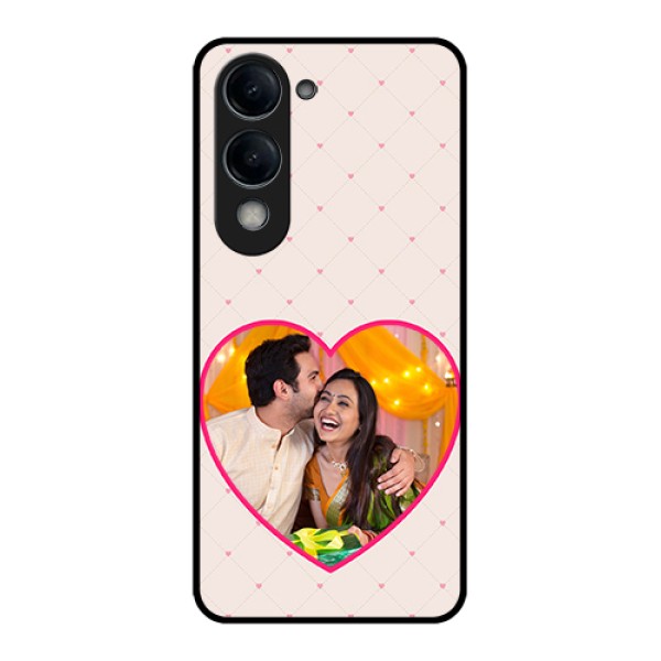 Vivo Y19e Custom Glass Phone Case - Heart Shape Design
