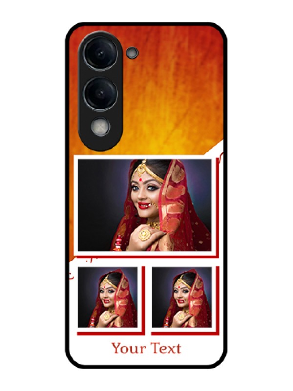 Custom Vivo Y19e Custom Glass Phone Case - Wedding Memories Design