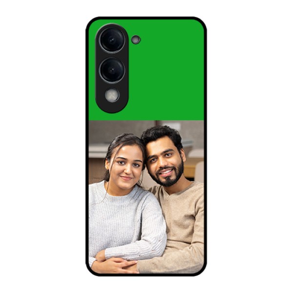 Vivo Y19e Custom Glass Phone Case - Green Pattern Design
