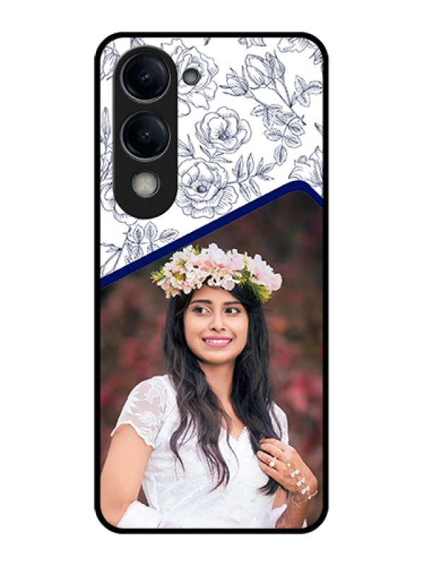 Custom Vivo Y19e Custom Glass Phone Case - Classy Floral Design