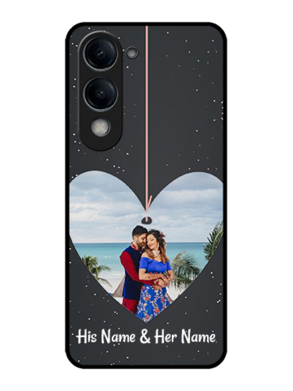 Custom Vivo Y19e Custom Glass Phone Case - Hanging Heart Design