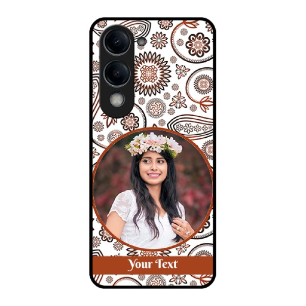 Vivo Y19e Custom Glass Phone Case - Abstract Flower Design