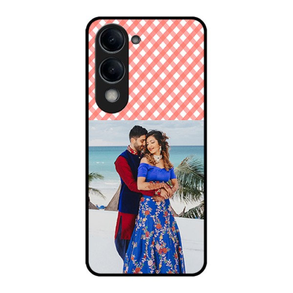 Vivo Y19e Custom Glass Phone Case - Pink Pattern Design