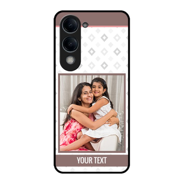 Vivo Y19e Custom Glass Phone Case - Simple Diamond Design