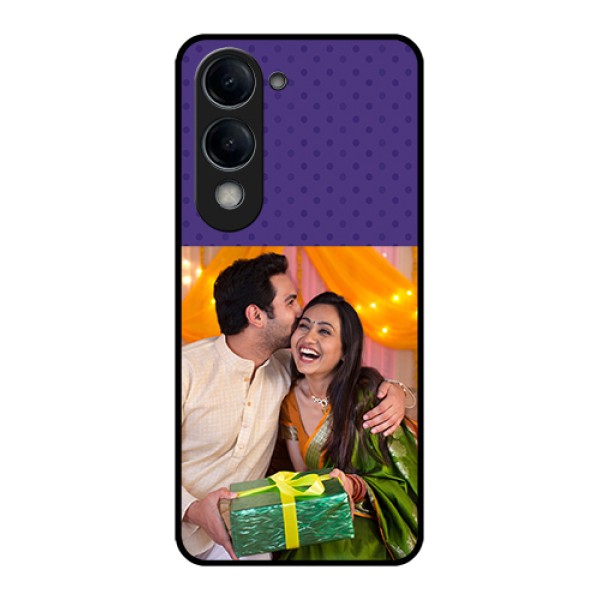 Vivo Y19e Custom Glass Phone Case - Violet Colored Pattern Design Vivo Y19e Custom Glass Phone Case - Violet Colored Pattern Design
