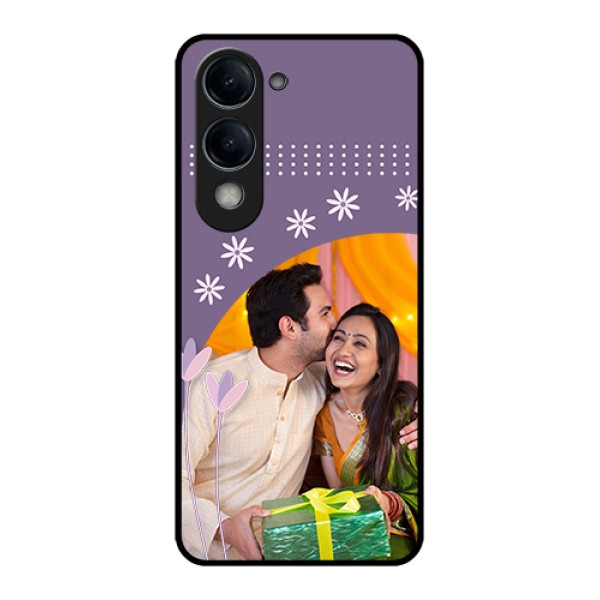 Vivo Y19e Custom Glass Phone Case - Lavender Flowers Design