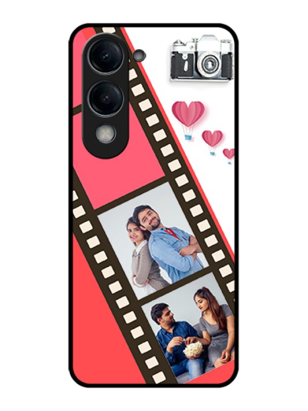 Custom Vivo Y19e Custom Glass Phone Case - 3 Image Holder With Film Reel
