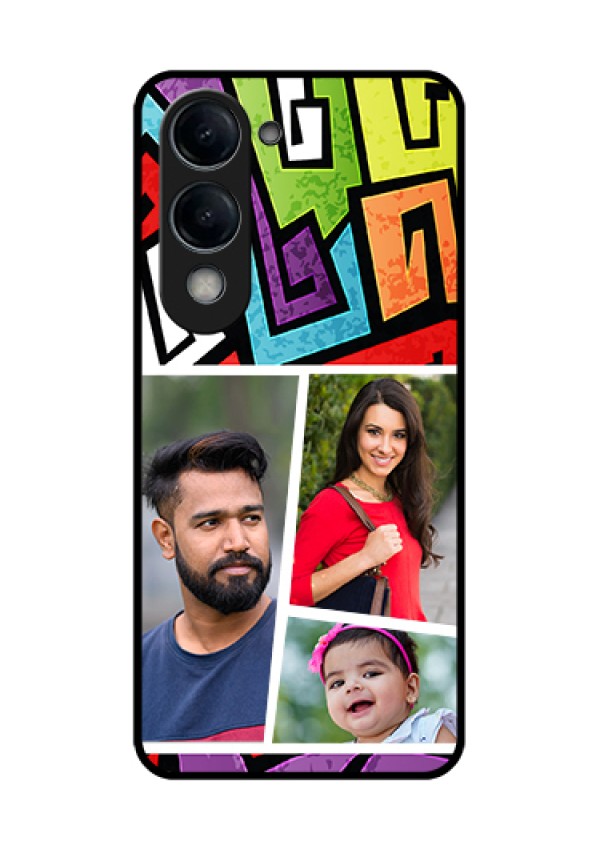 Vivo Y19e Custom Glass Phone Case - Graffiti Pattern Design