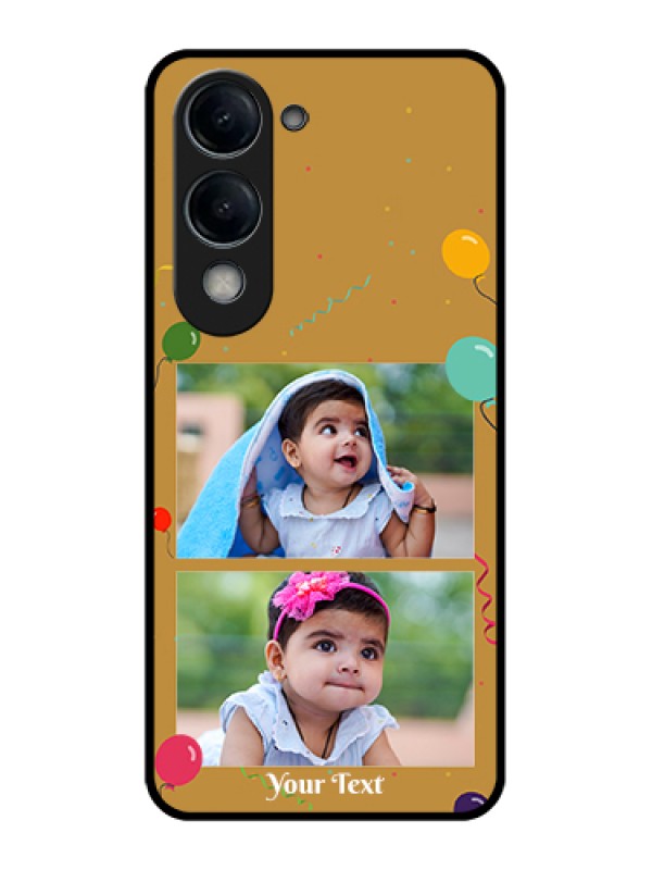 Custom Vivo Y19e Custom Glass Phone Case - Image Holder With Birthday Celebrations Design