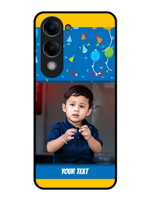 Custom Vivo Y19e Custom Glass Phone Case - Birthday Wishes Design