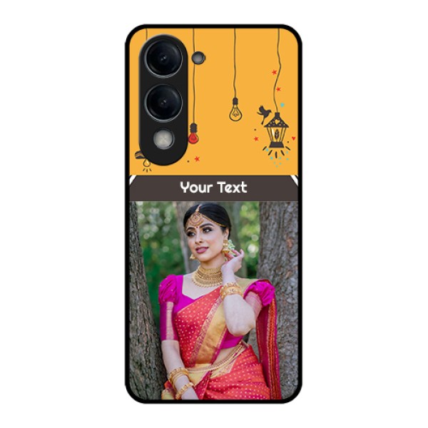 Vivo Y19e Custom Glass Phone Case - With Family Picture And Icons Vivo Y19e Custom Glass Phone Case - With Family Picture And Icons