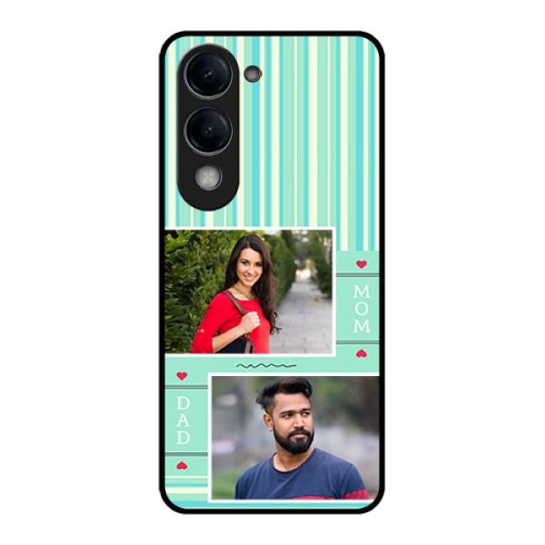 Vivo Y19e Custom Glass Phone Case - Mom & Dad Pic Design