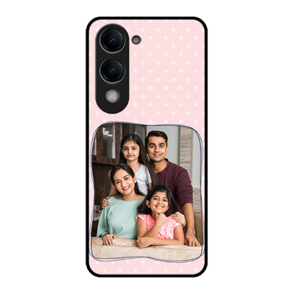 Vivo Y19e Custom Glass Phone Case - Family With Dots Design