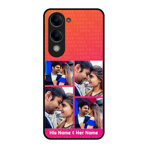 Vivo Y19e Custom Glass Phone Case - I Love You Pink Design