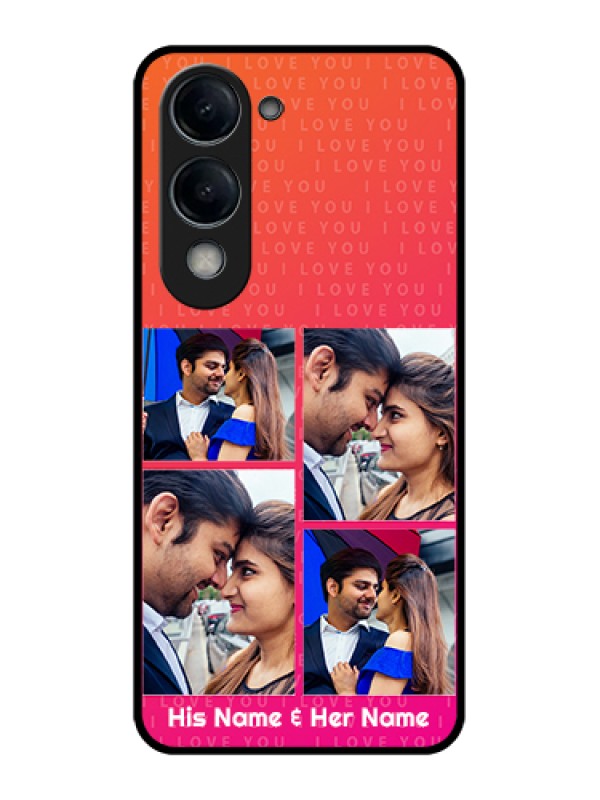 Custom Vivo Y19e Custom Glass Phone Case - I Love You Pink Design