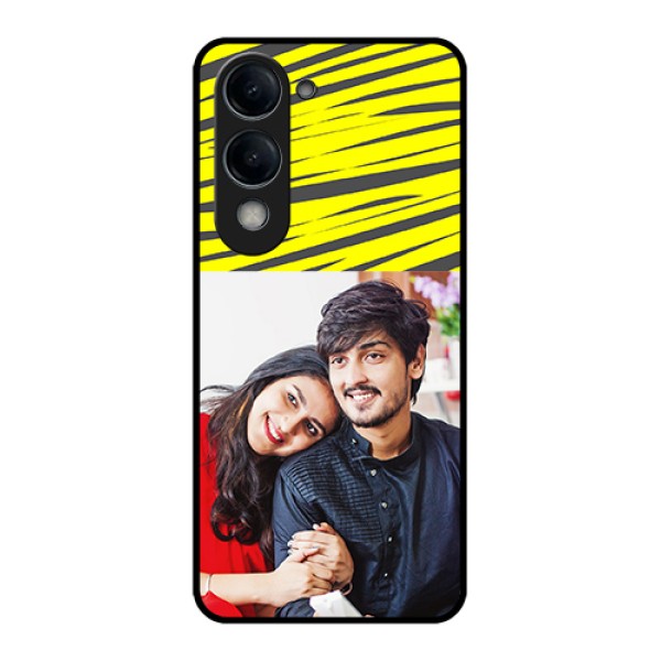 Vivo Y19e Custom Glass Phone Case - Yellow Abstract Design