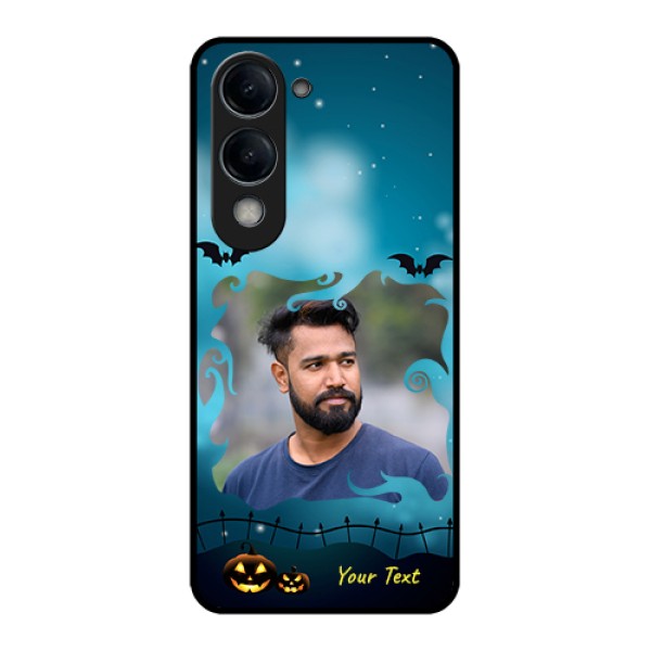 Vivo Y19e Custom Glass Phone Case - Halloween Frame Design