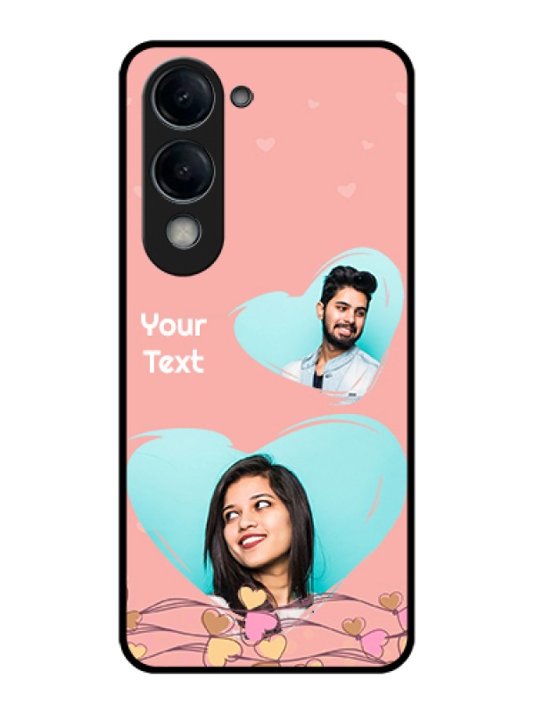 Custom Vivo Y19e Custom Glass Phone Case - Love Doodle Design