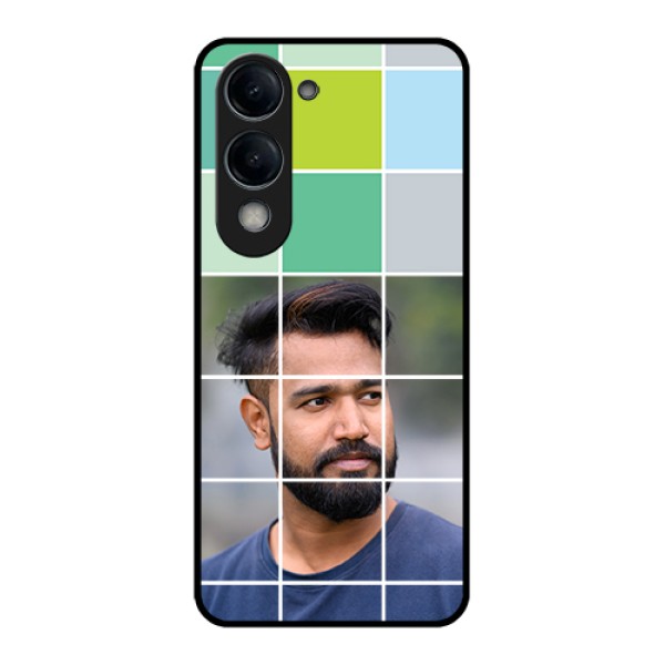 Vivo Y19e Custom Glass Phone Case - With White Box Pattern