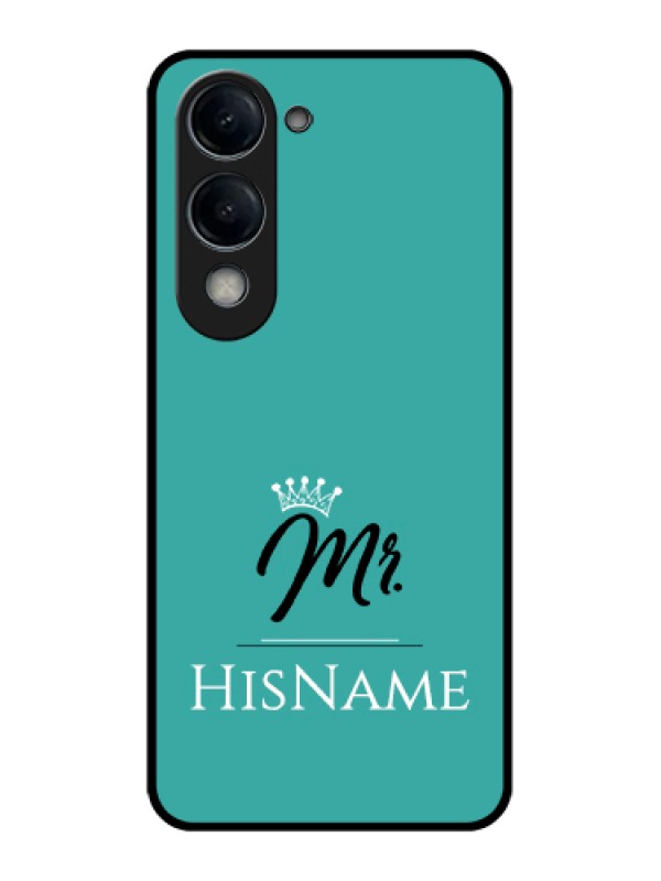 Custom Vivo Y19e Custom Glass Phone Case - Mr With Name Design