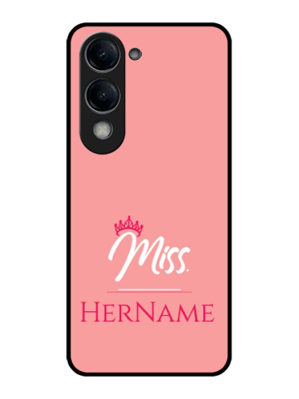 Custom Vivo Y19e Custom Glass Phone Case - Mrs With Name Design