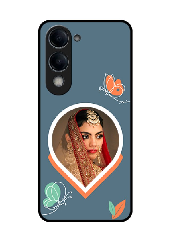 Vivo Y19e Custom Glass Phone Case - Droplet Butterflies Design