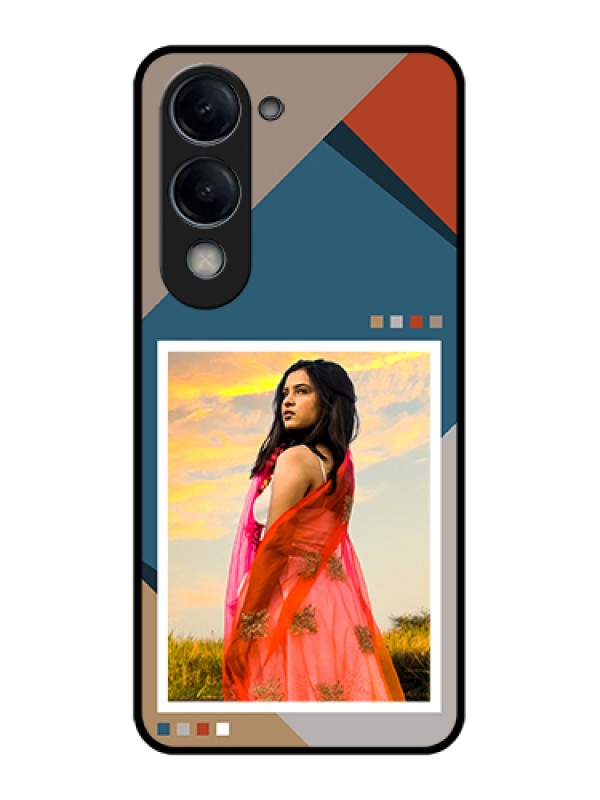 Custom Vivo Y19e Custom Glass Phone Case - Retro Color Pallet Design