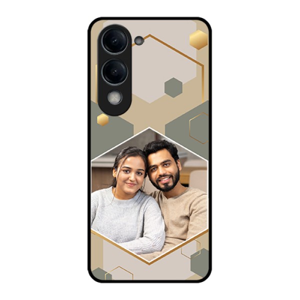 Vivo Y19e Custom Glass Phone Case - Stylish Hexagon Pattern Design Vivo Y19e Custom Glass Phone Case - Stylish Hexagon Pattern Design