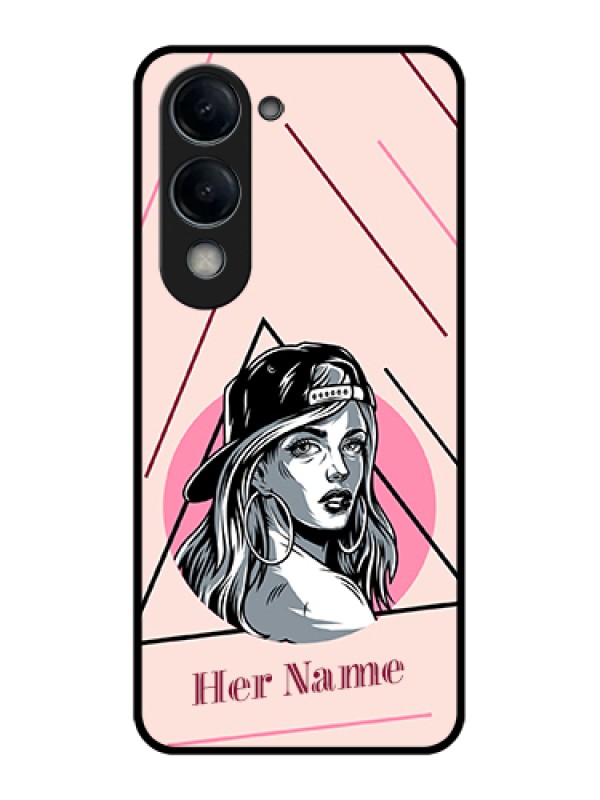 Custom Vivo Y19e Custom Glass Phone Case - Rockstar Girl Design