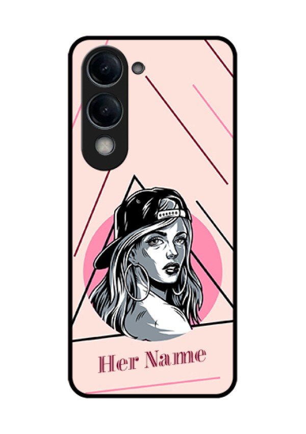 Vivo Y19e Custom Glass Phone Case - Rockstar Girl Design