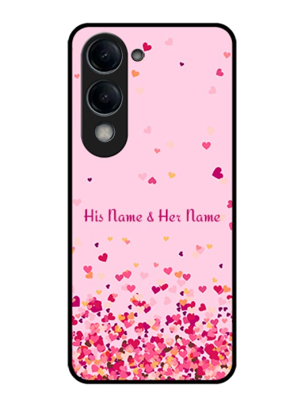 Custom Vivo Y19e Custom Glass Phone Case - Floating Hearts Design