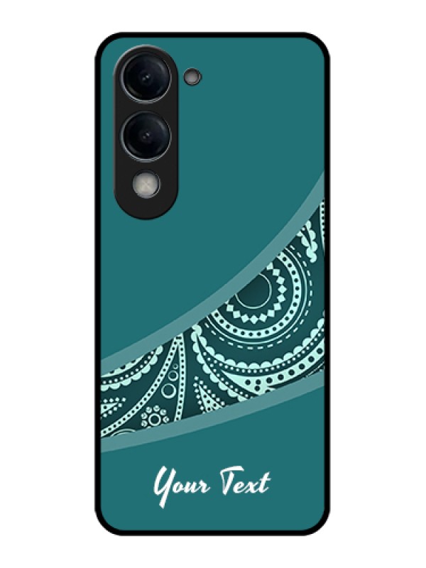 Custom Vivo Y19e Custom Glass Phone Case - Semi Visible Floral Design