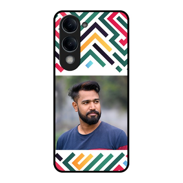 Vivo Y19e Custom Glass Phone Case - Colorful Maze Pattern Design