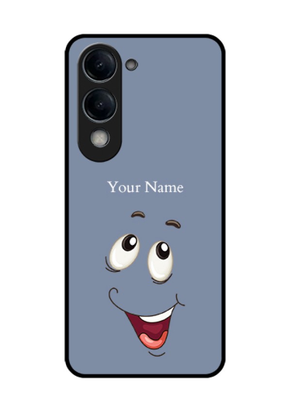 Vivo Y19e Custom Glass Phone Case - Laughing Cartoon Face Design
