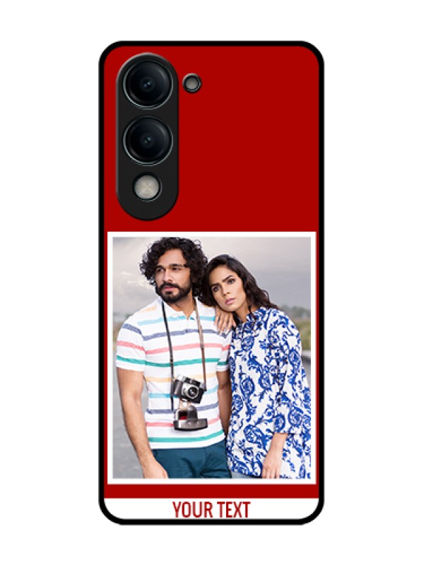 Custom Vivo Y19s 5G Custom Glass Phone Case - Red Color Design