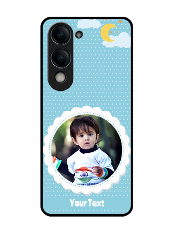 Custom Vivo Y19s 5G Custom Glass Phone Case - Violet Pattern Design